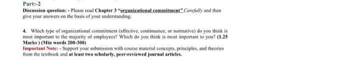 Part:-2 Discussion question: - Please read