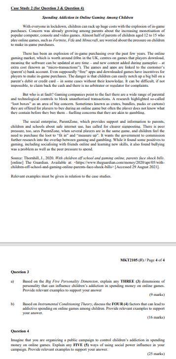 Case Study 2 (for Ouestion 3 & Question 4)