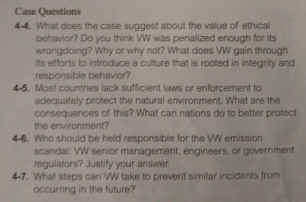 Case Questions 44. What does the case suggest