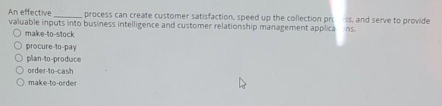 An effective process can create customer