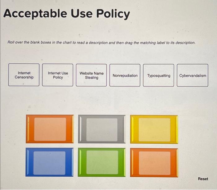 Acceptable Use Policy Roll over the blank boxes