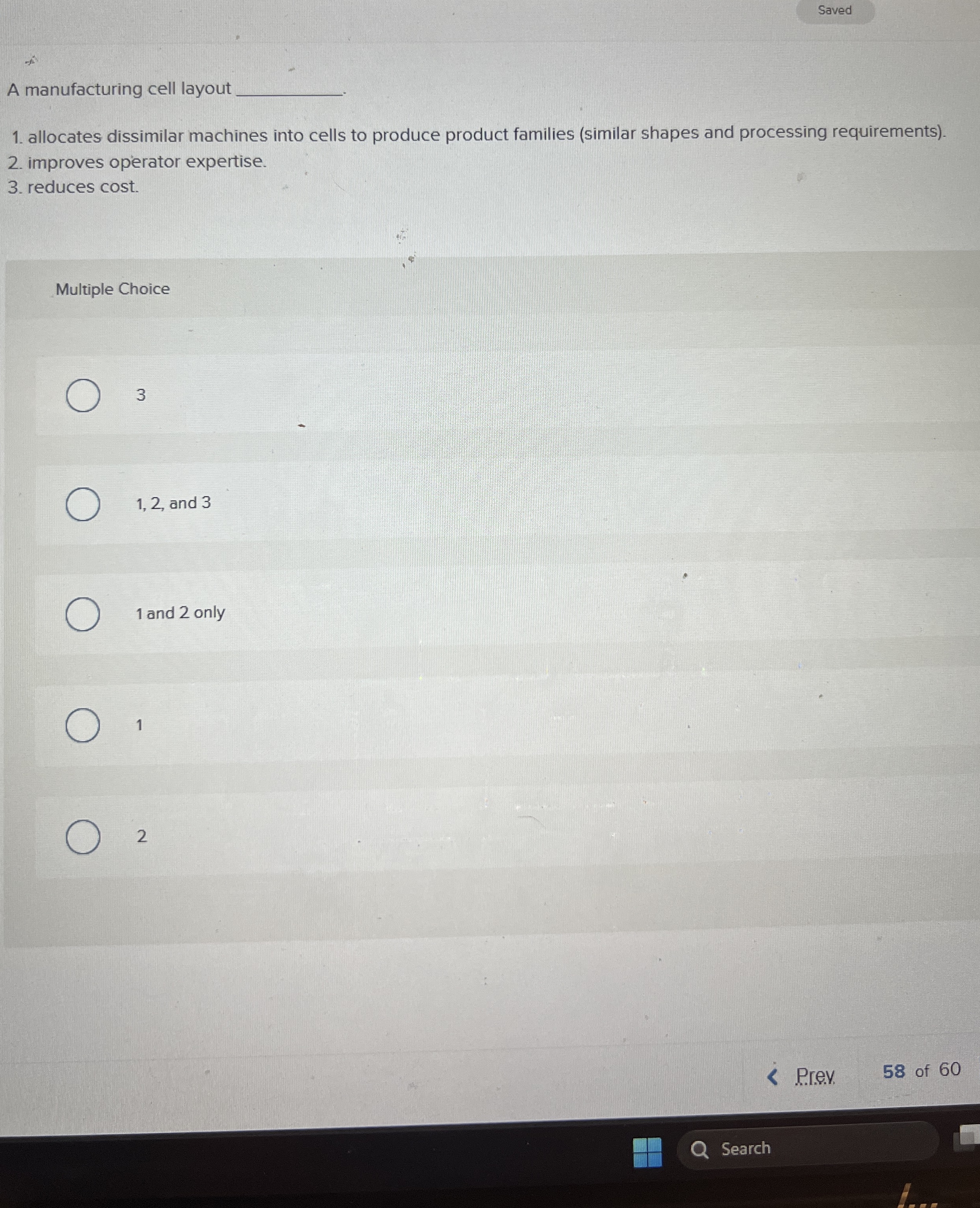 A manufacturing cell layou allocates dissimilar