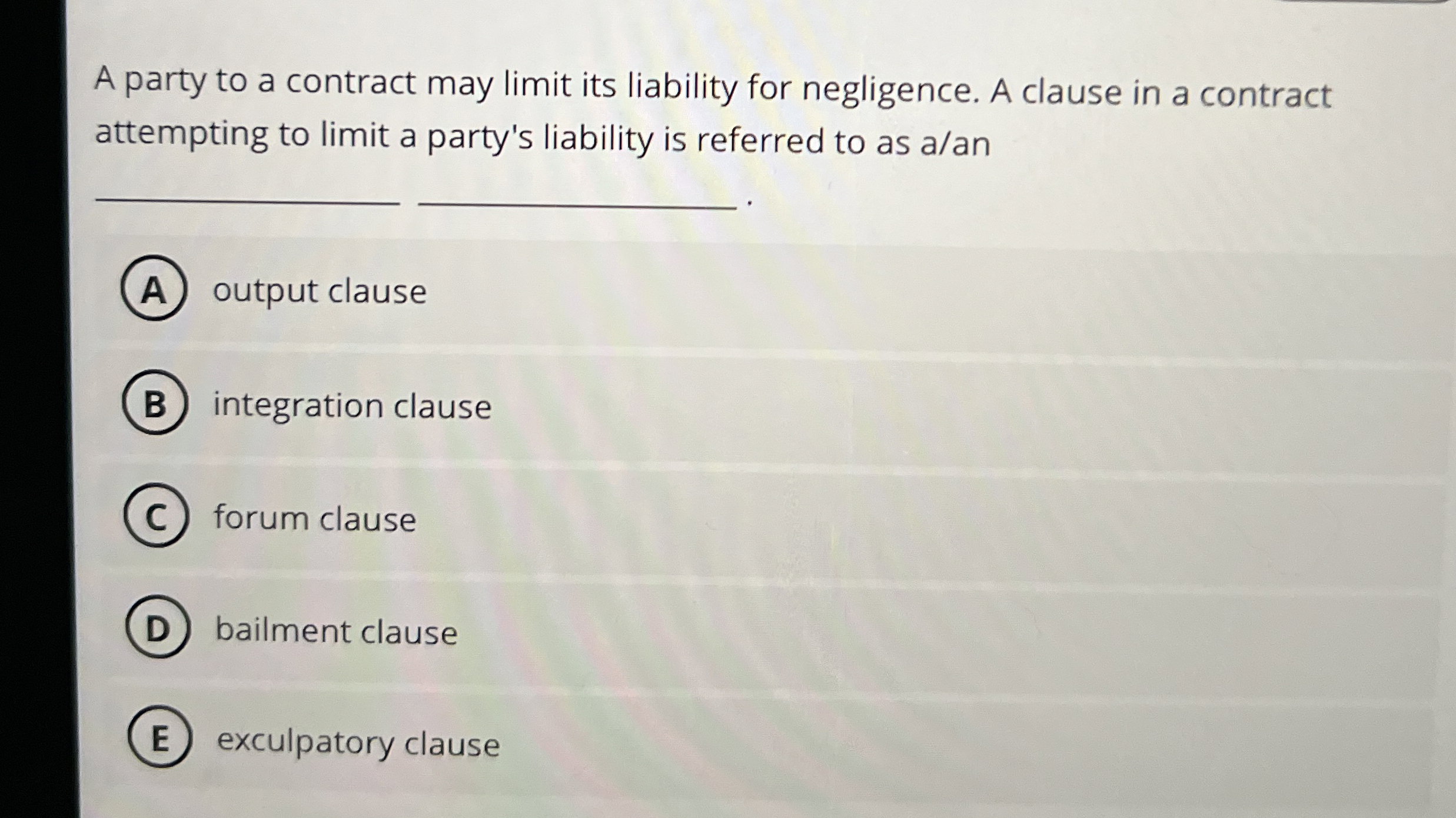 A party to a contract may limit its liability for