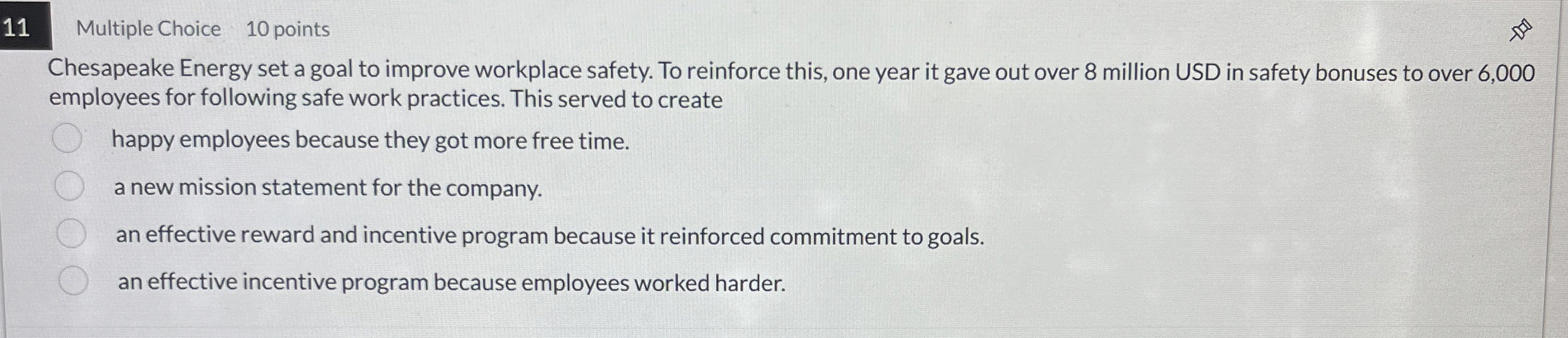 1 1 Multiple Choice 1 0 points Chesapeake Energy