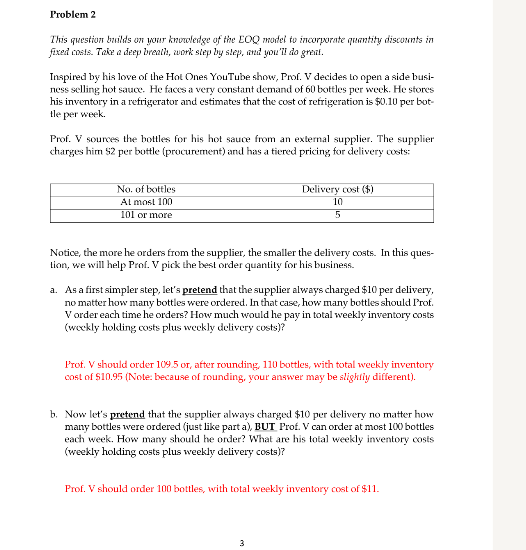 Please show work for the solutions. Problem 2