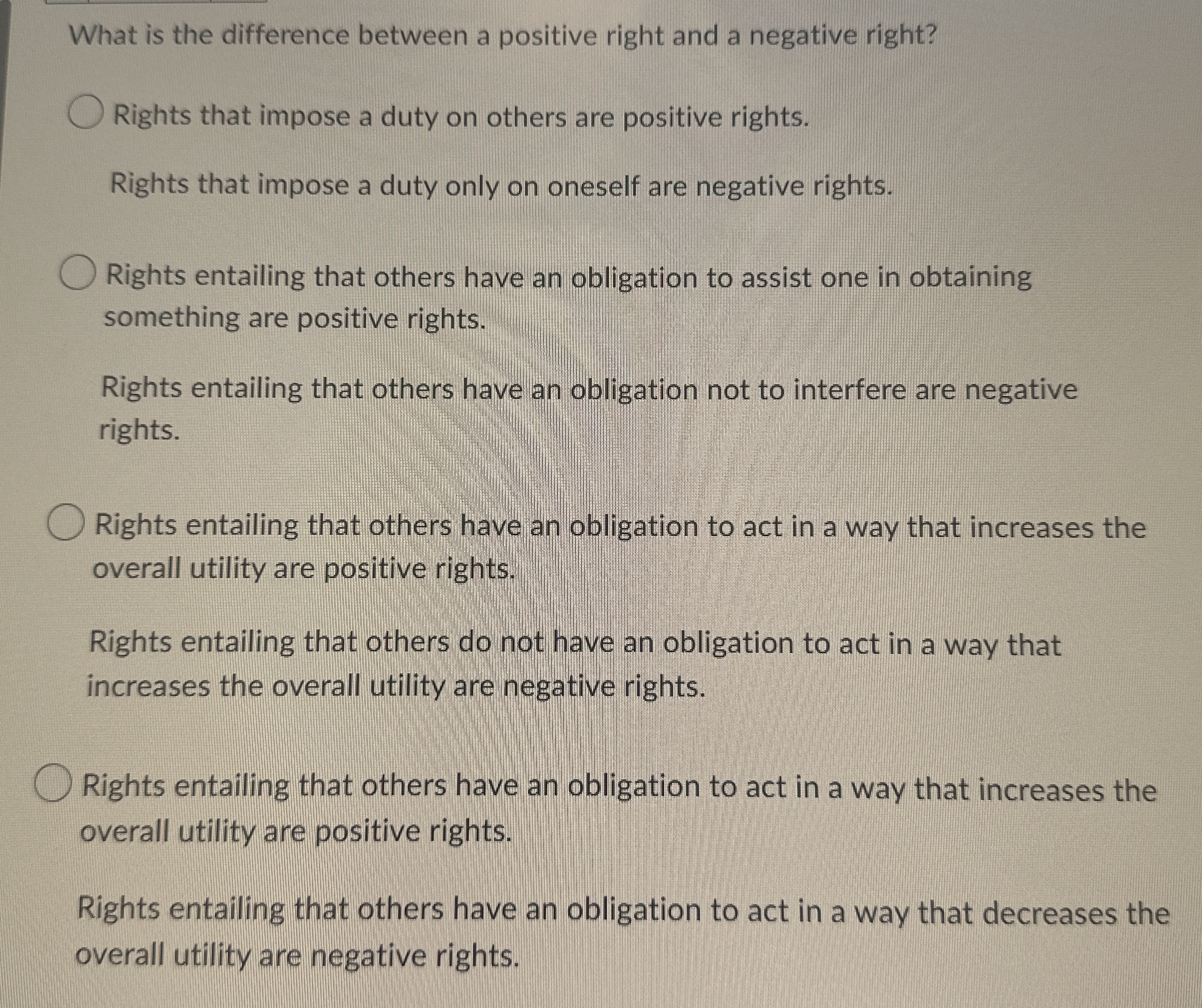 What is the difference between a positive right