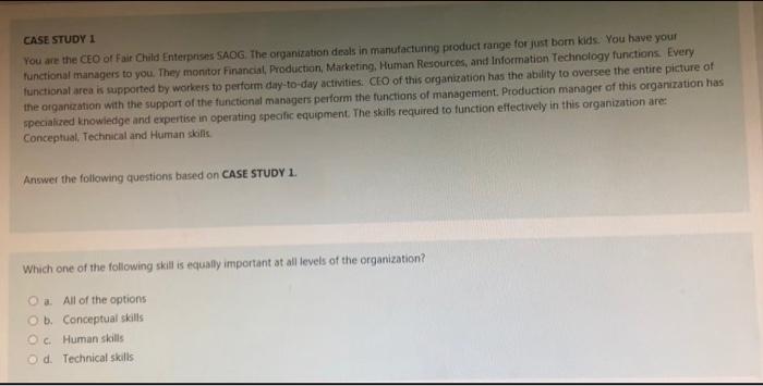 A--29 i have exam now CASE STUDY 1 You are the