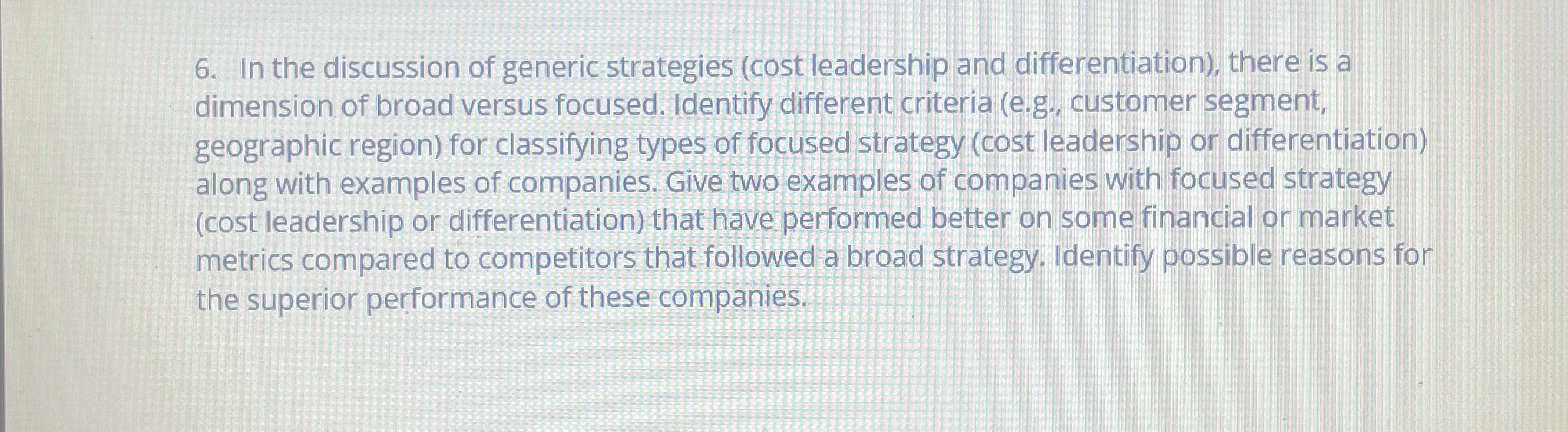 In your view, what are the three most important