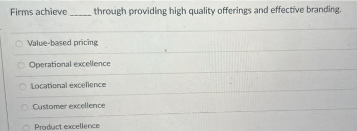 Firms achieve through providing high quality