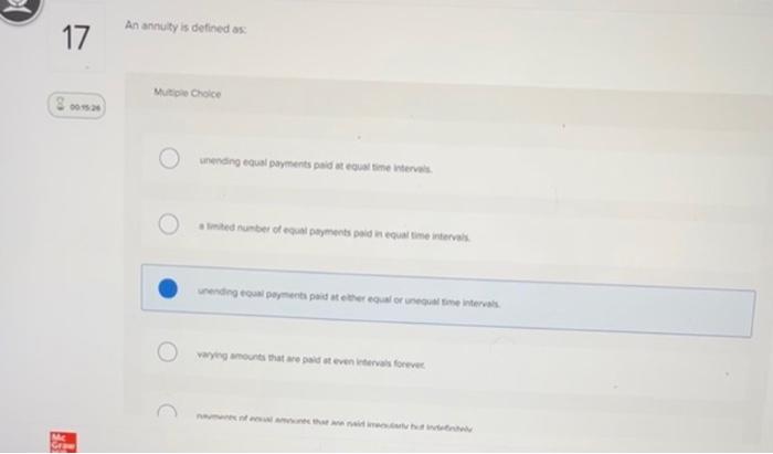 An annuity is defined as 17 Choice 00152 wenang