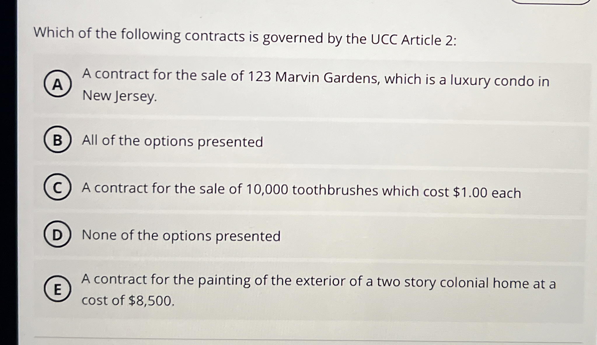 Which of the following contracts is governed by