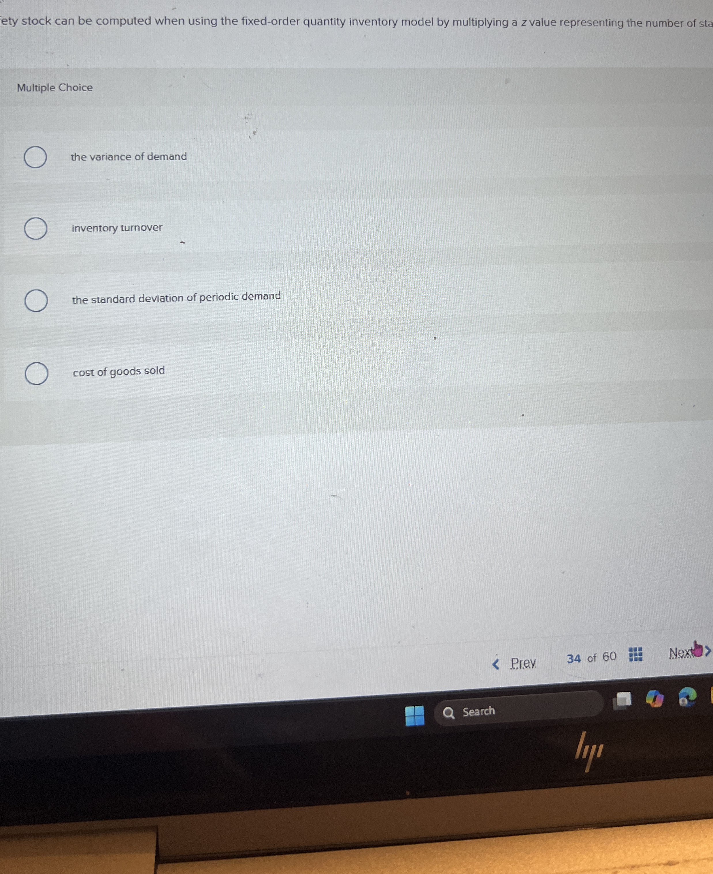 ety stock can be computed when using the fixed -