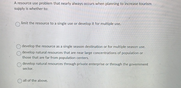 A resource use problem that nearly always occurs