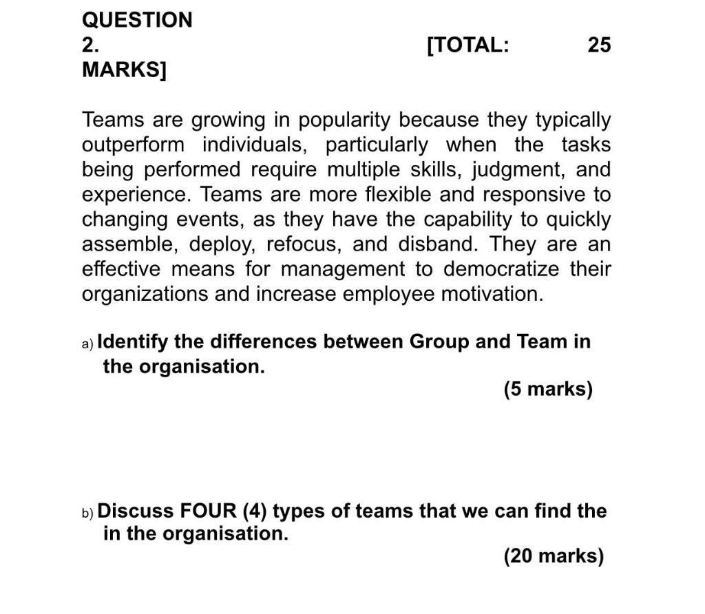 I need the answer quickly!! QUESTION 2. MARKS]