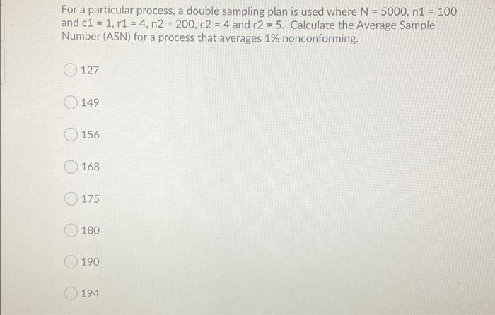 For a particular process, a double sampling plan