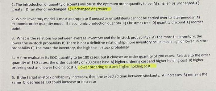 please help answer number 2,3 and 5 1. The