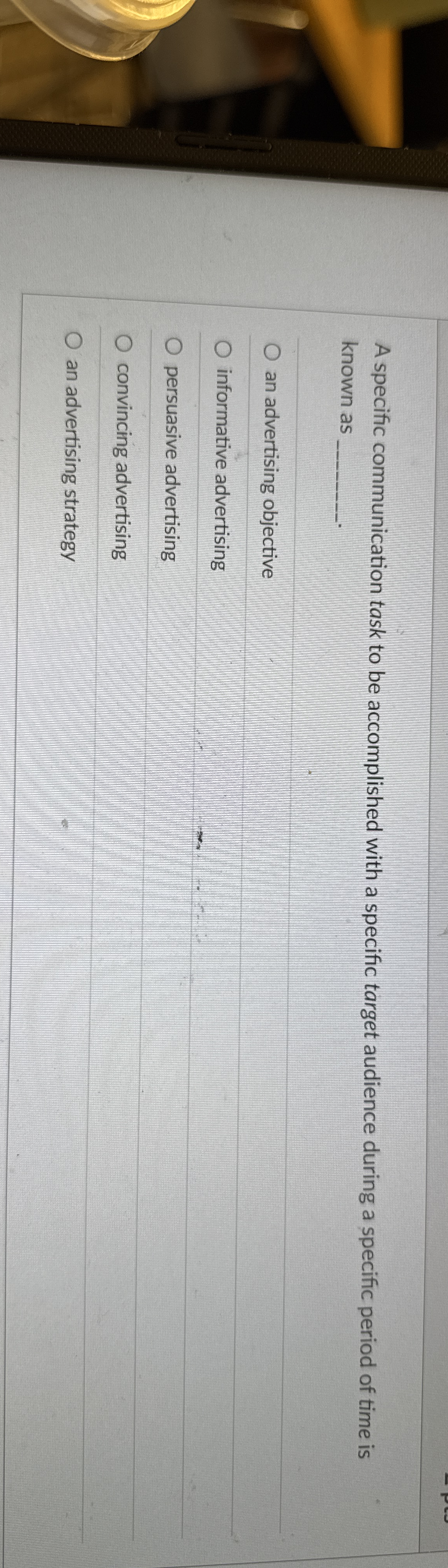 A specific communication task to be accomplished