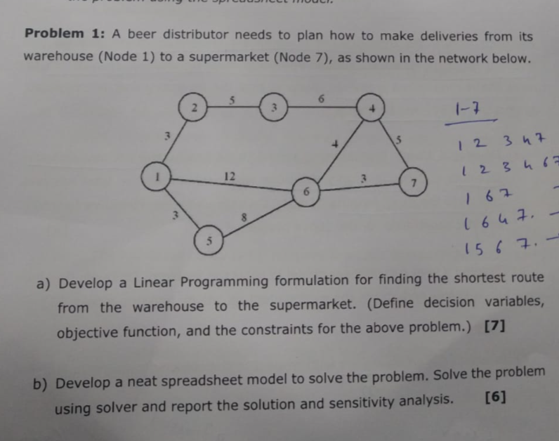 Problem 1: A beer distributor needs to plan how