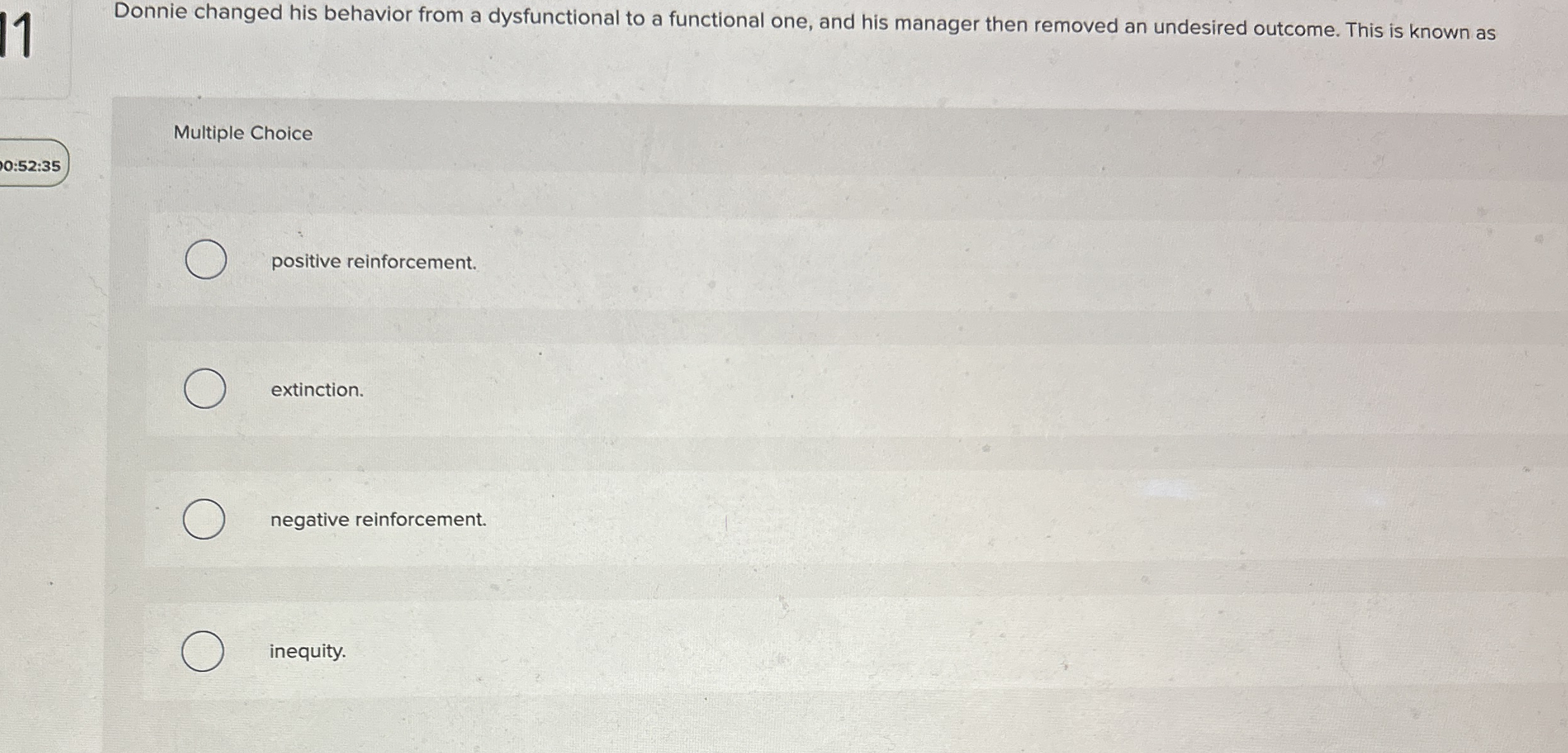 1 1 Donnie changed his behavior from a