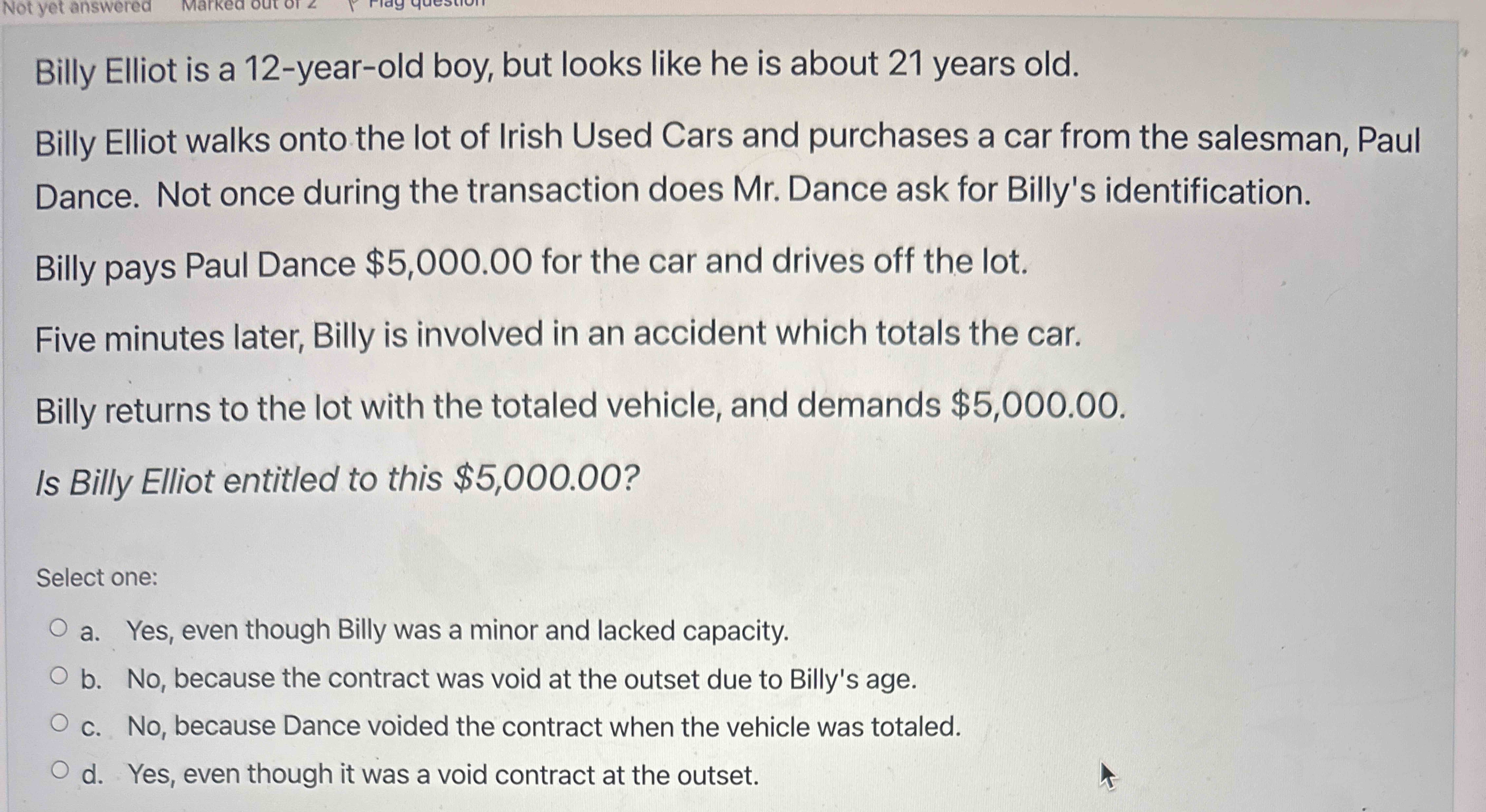 Billy Elliot is a 1 2 - year - old boy, but looks