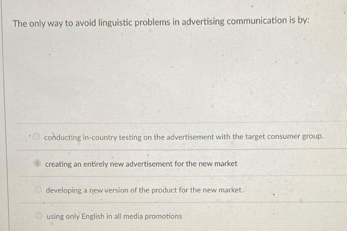 The only way to avoid linguistic problems in