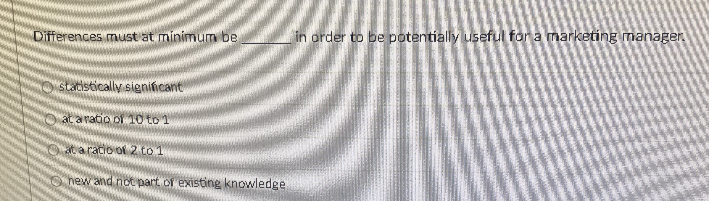 Differences must at minimum be q , in order to be
