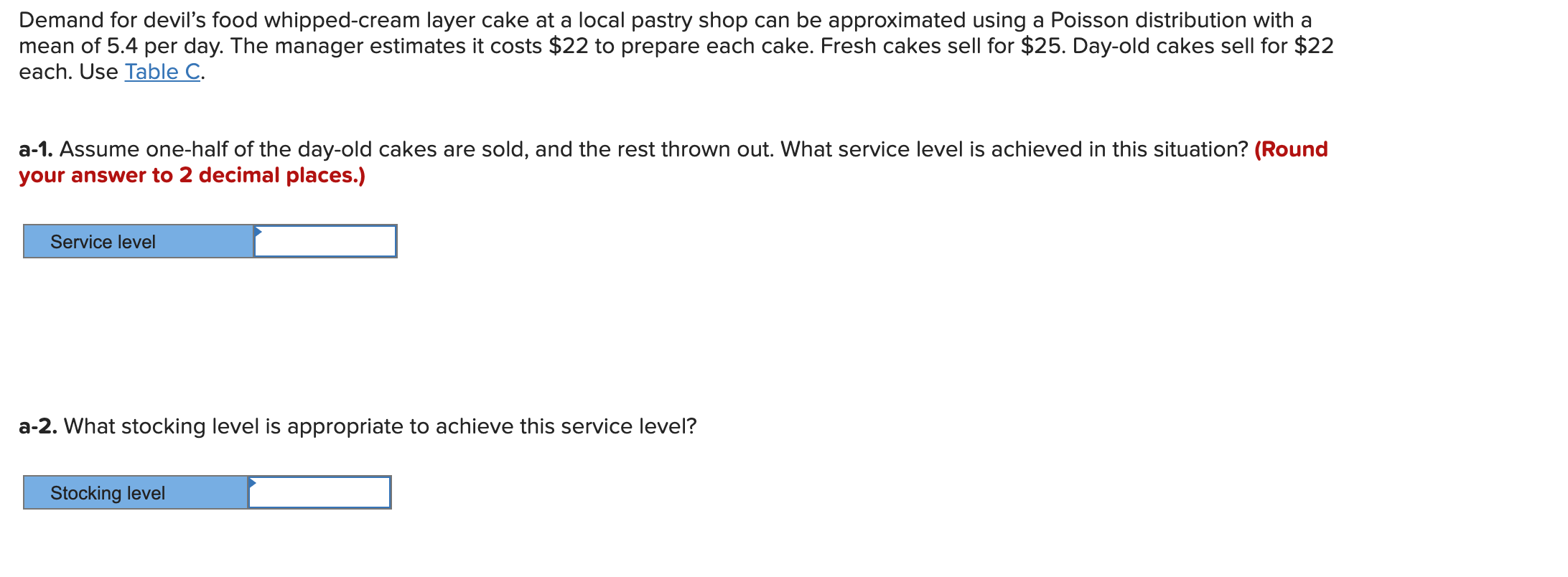 Demand for devil's food whipped-cream layer cake