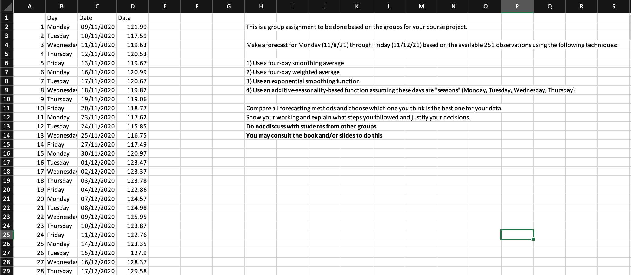 This is a group assignment to be done based on