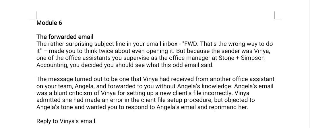 Module 6 The forwarded email The rather