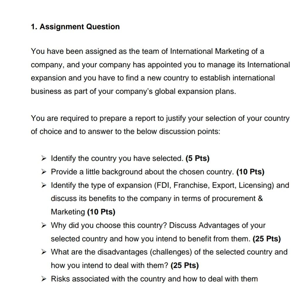 I need this answer for USA . Please solve this 1.