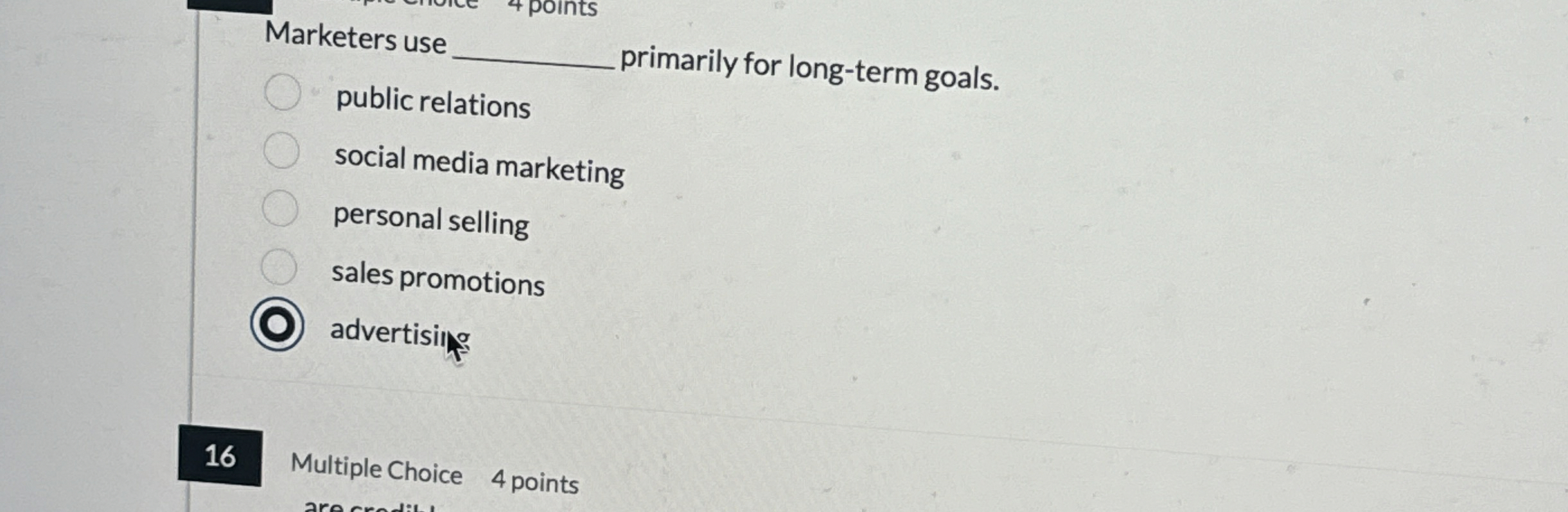 Marketers use q , primarily for long - term