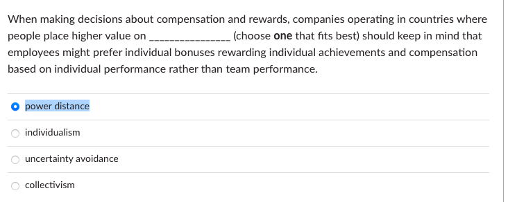 When making decisions about compensation and