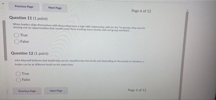 Previous Page Next Page Page 6 of 12 Question 11