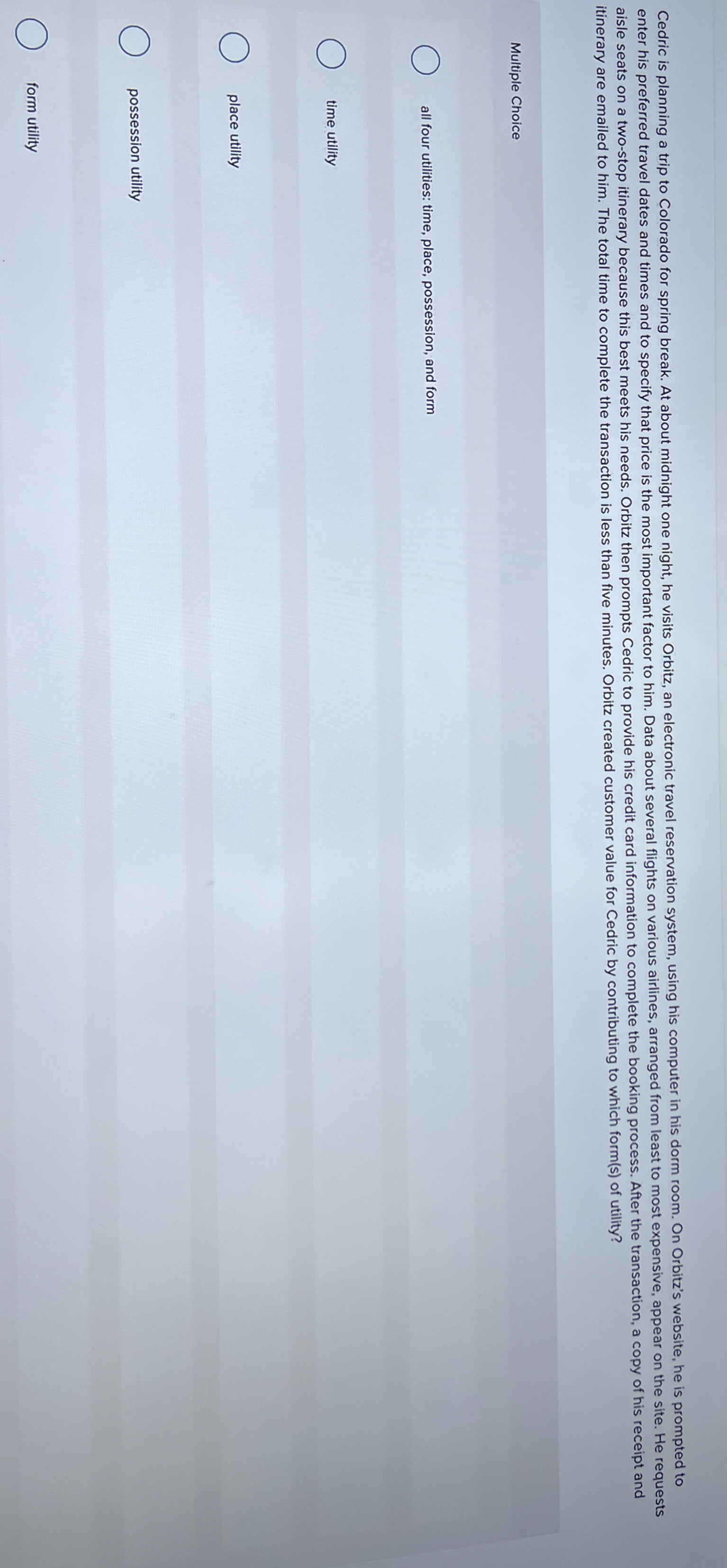 itinerary are emailed to him. The total time to
