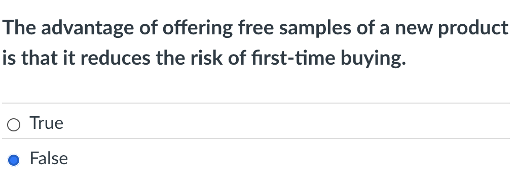 The advantage of offering free samples of a new