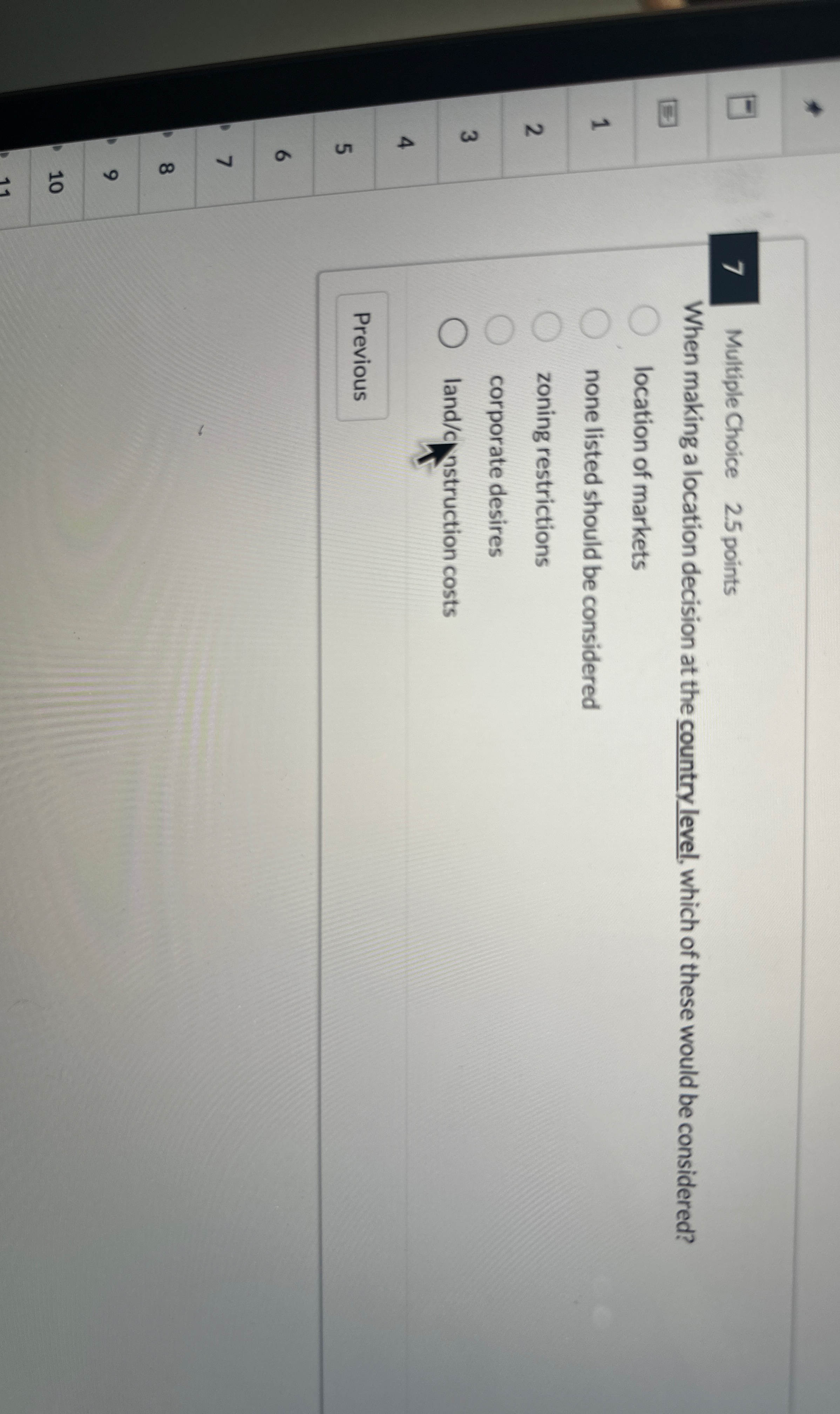 7 Multiple Choice 2 . 5 points When making a