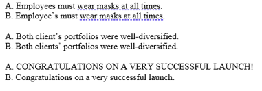 Choose the correct or gramatically correct