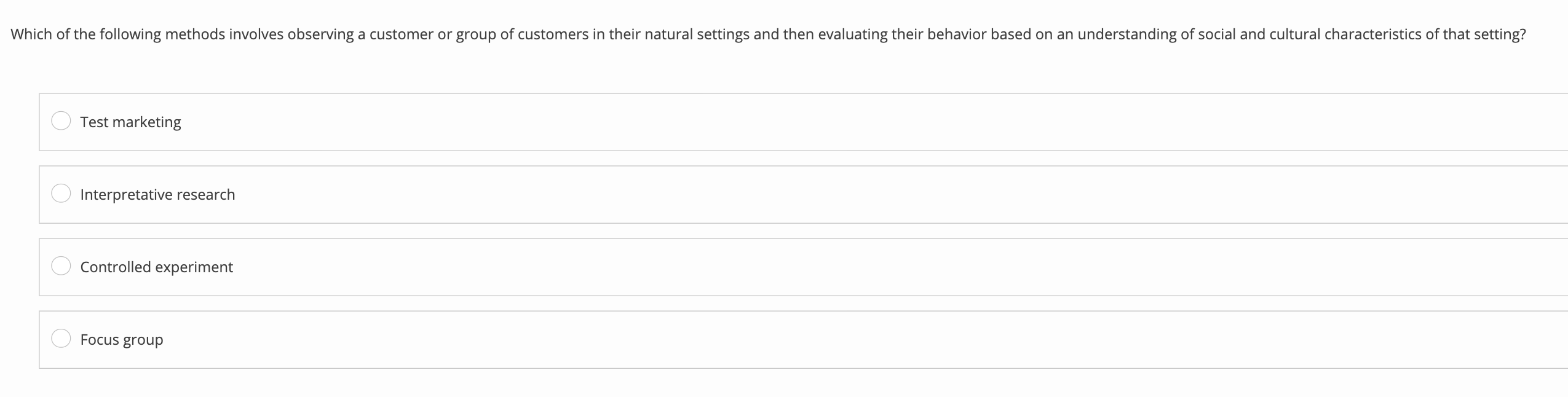 Which of the following methods involves observing