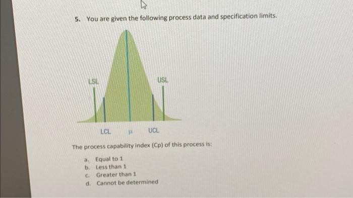 N 5. You are given the following process data and
