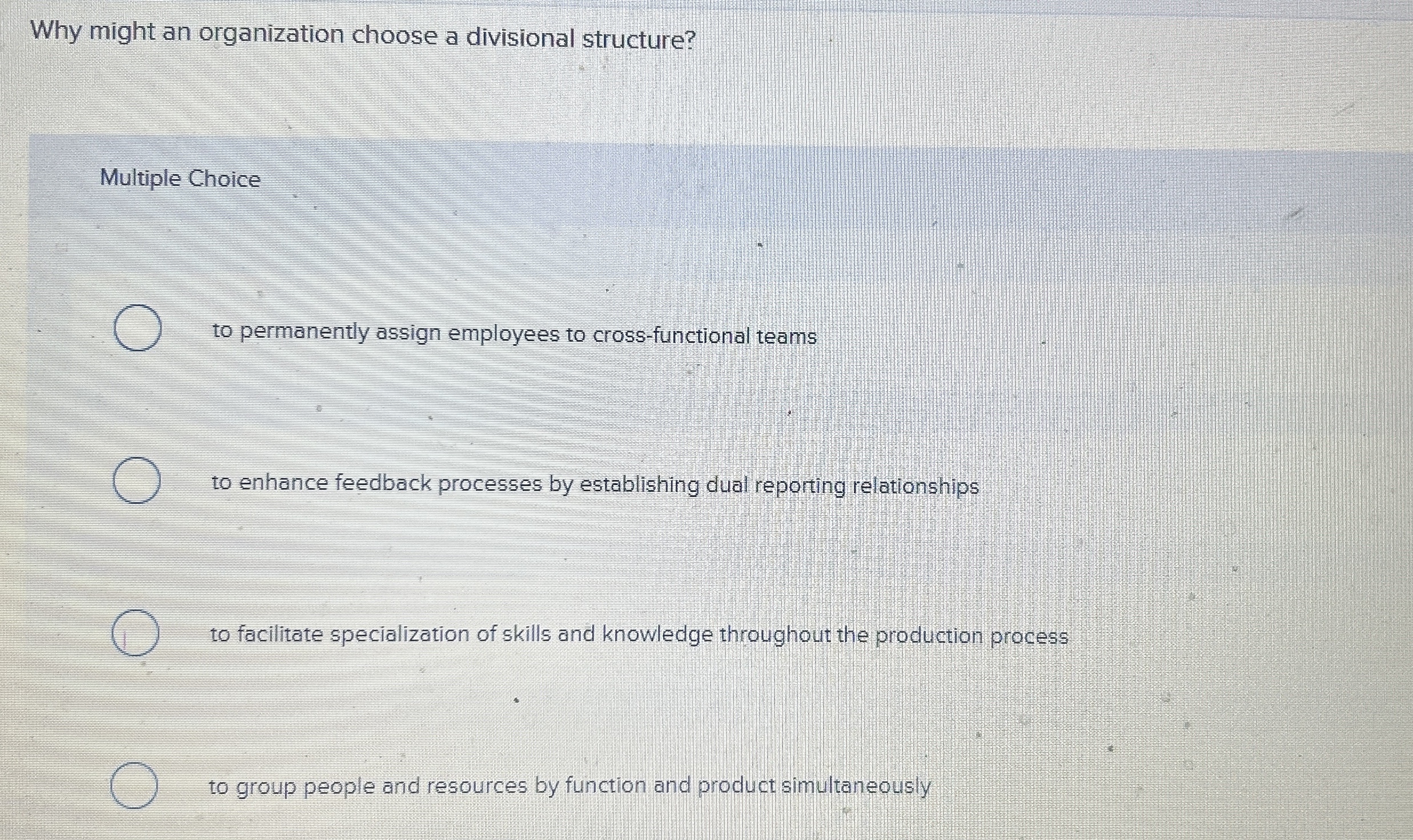 Why might an organization choose a divisional