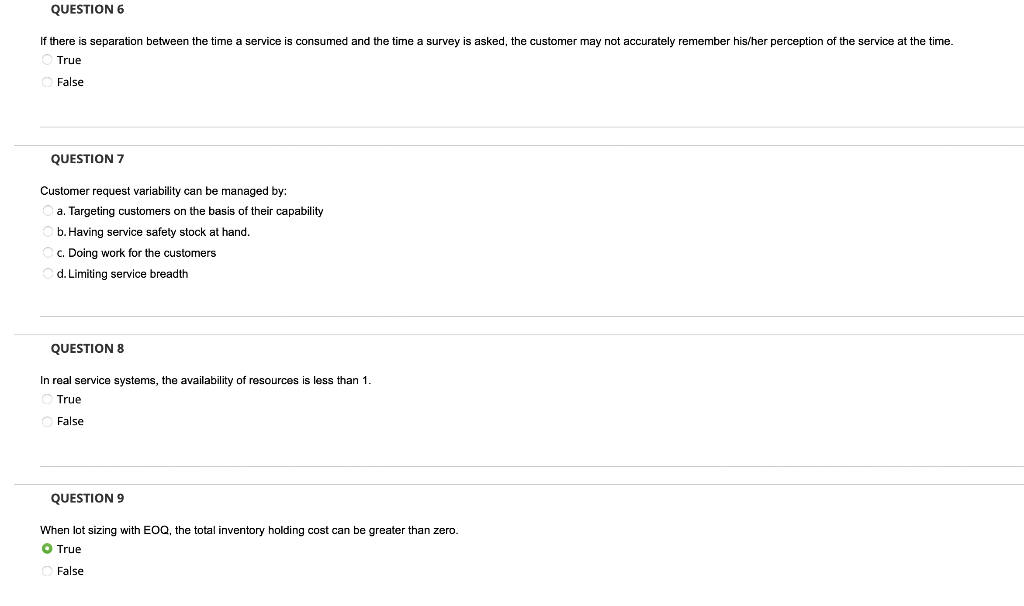 QUESTION 6 If there is separation between the