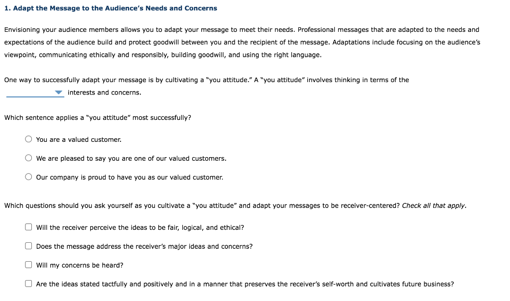 1. Adapt the Message to the Audience's Needs and