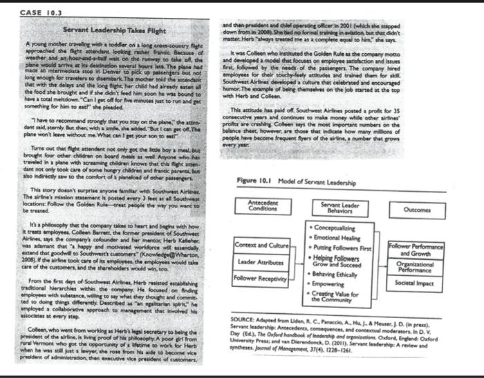 Please answer the question 3 CASE 10.3 and the
