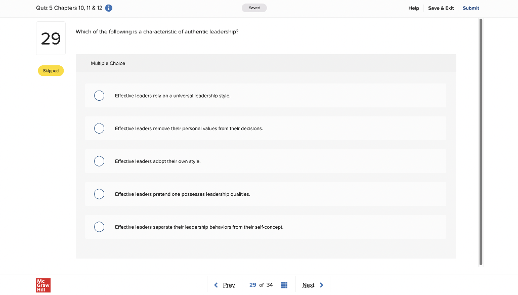 Quiz 5 Chapters 10, 11 & 12 A Saved Help Save &