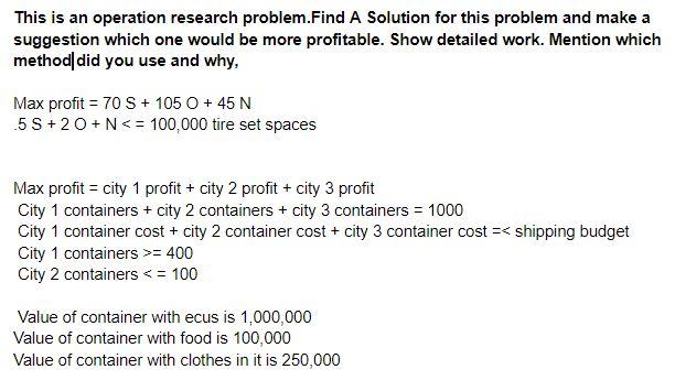 The task is to create a problem statement with