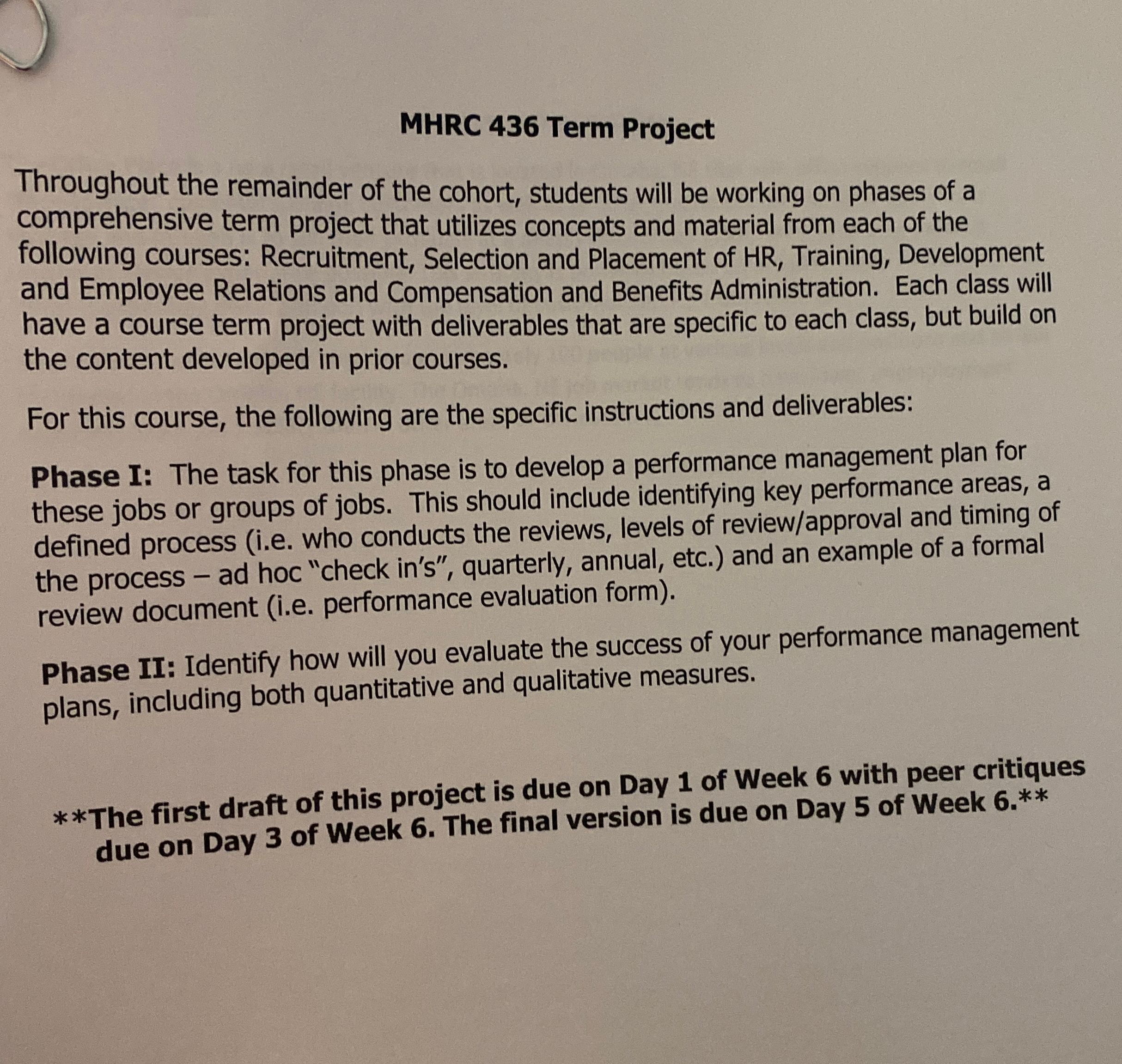 MHRC 4 3 6 Term Project Throughout the remainder