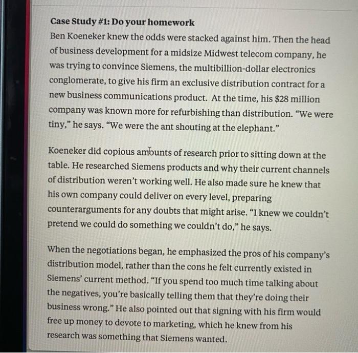 fast please subject negotiation skills Case Study