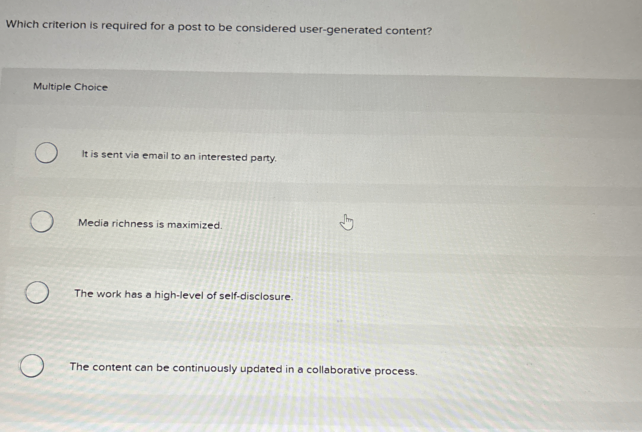 Which criterion is required for a post to be