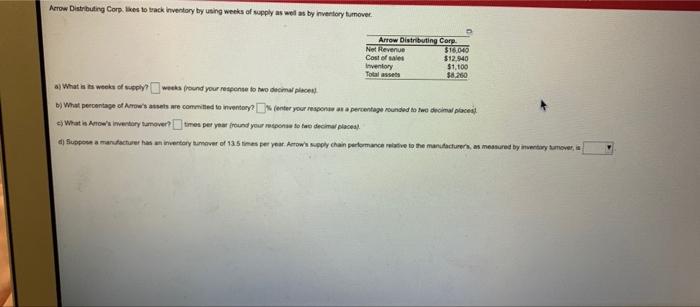 Arrow Distributing Corp likes to track inventory