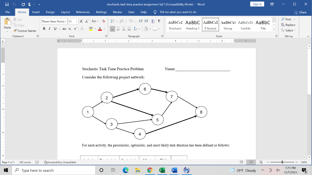 Sign in stochastic task time practice assignment